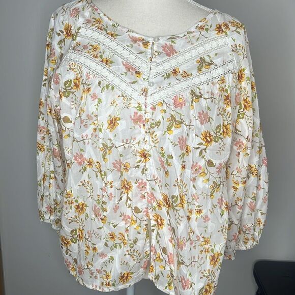 hester & orchard Tops - Hester and Orchard Women’s XL Hester & Orchard Floral Longsleeve Blouse